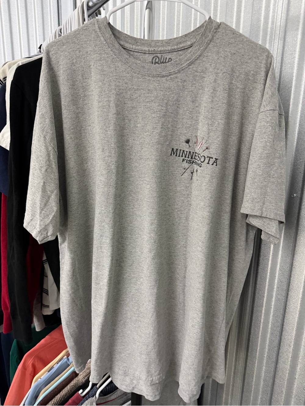 Blue 84 Heather Gray Minnesota Fishing Short Sleeve Tee
